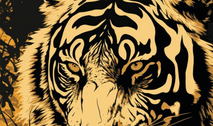 Tiger Art Beige Wallpaper Tiger Wallpaper for iPhone