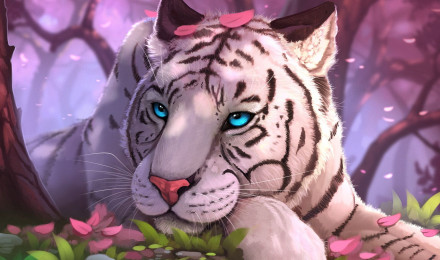 White Tiger Fantasy Art Laptop Full HD 1080P HD 4k Wallpaper, Image, Background, Photo and Picture