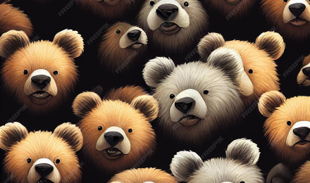 Premium Photo. Group of cute bear for wallpaper and graphic designs 2d illustration