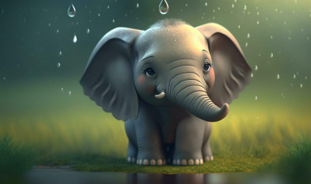 Cute Little Elephant , Image and Background for Free Download