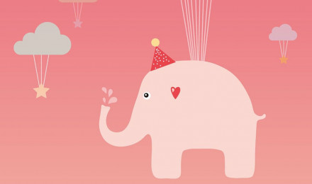 iPhone X wallpaper. cute elephant illustration art pink fly