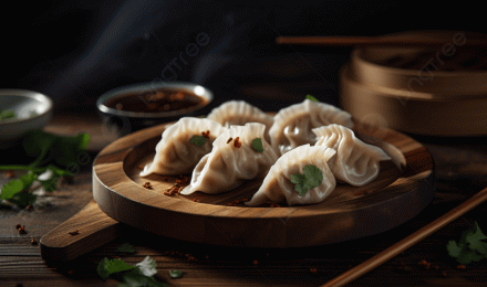 Chinese Dumplings On A Wooden Table With Chopsticks And Herbs Background, Dumplings Picture Background Image And Wallpaper for Free Download