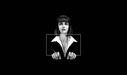 Download Pulp Fiction Black And White Mia Wallace Wallpaper