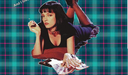 Pulp fiction, red, black hair, HD phone wallpaper