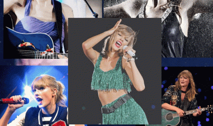 I designed a Taylor Swift wallpaper based on my favorite looks from each concert (as well as my favorite look from Midnights Era at the Eras Tour)