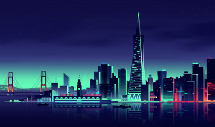 San Francisco Minimalist City, HD Artist, 4k Wallpaper, Image, Background, Photo and Picture