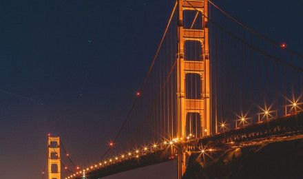 Download Wallpaper 938x1668 Bridge, Golden Gate, San Francisco, Night, City Lights Iphone 8 7 6s 6 For Parallax HD Background