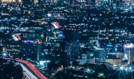 Los Angeles City Skyscrapers Night Los Angeles Bac. iPhone Wallpaper Free Download