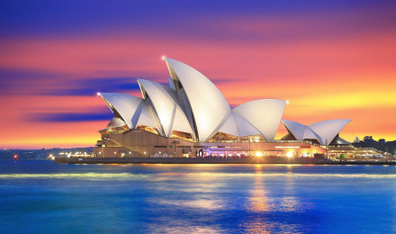 Sunset over Sydney Opera House