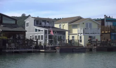 Sausalito floating homes near San Franci