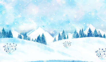 Premium Vector. Snowy winter landscape wallpaper