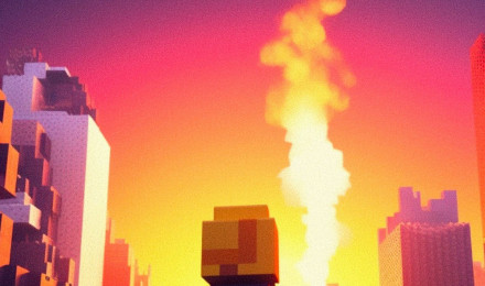 Minecraft Burning City Wallpaper Wallpaper for iPhone