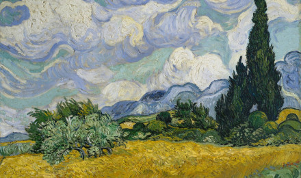 Download Van Gogh Wheatfield With Cypresses Wallpaper