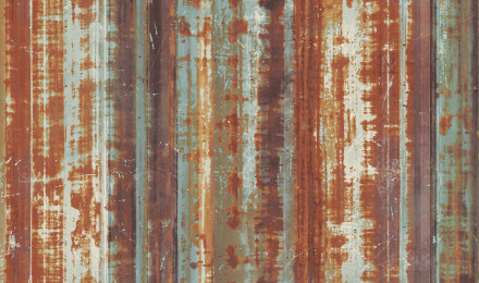 Galerie Wallcoverings Grunge Metallic Rusty Corrugated Metal Effect 33' L x 21 W Wallpaper Roll