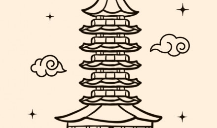 Chinese Pagoda Minimalist Wallpaper Chinese Wallpaper