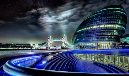 City Hall At Night London, United Kingdom UHD 4K Wallpaper