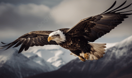 Bald Eagle In Flight In Front Of Mountains Background, Picture Of An Eagle Flying Background Image And Wallpaper for Free Download