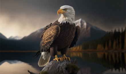 A stunning bald eagle seen in the wild