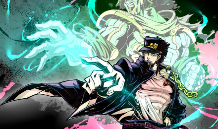 Download Jotaro Kujo, a fearless hero from Jojo's Bizarre Adventure Wallpaper