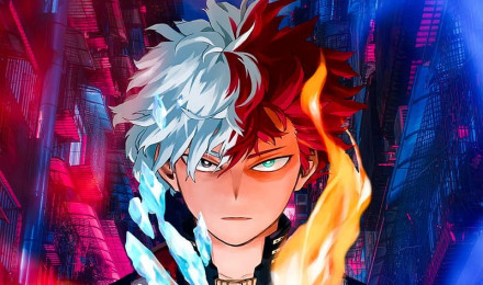 Shoto Todoroki, electric blue, art, mha, Todoroki, my hero academia, my hero academia, HD phone wallpaper