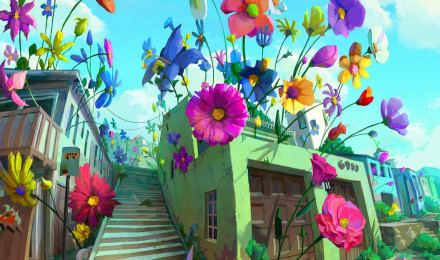 Background paintings from Kipo and the Age of Wonderbeasts (2020), created by Radford Sechrist, DreamWorks Animation Television. Pieces by Sona Sargsyan and David Merritt. The first one reminded me of the