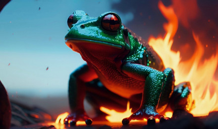 Flaming Frog Wallpaper