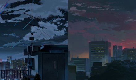 gray concrete buildings collage Kimi no Na Wa #anime dual monitors The Garden of Words Makoto Shin. Dual monitor wallpaper, Kimi no na wa, Cool desktop wallpaper