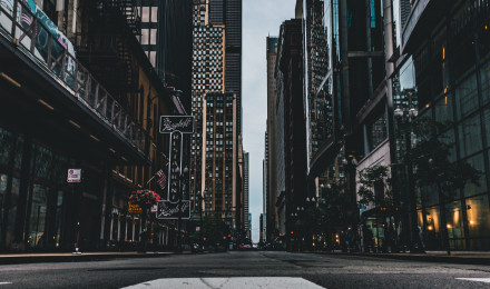 Wallpaper Gray Concrete Road Between High Rise Buildings During Daytime, Background Free Image