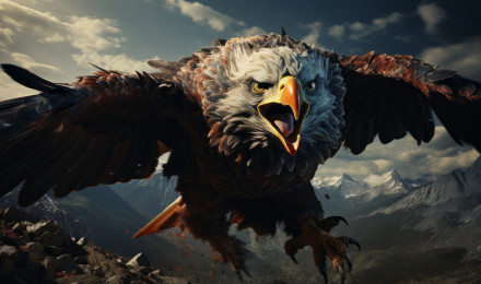 Wallpaper eagle, flying, user avatar, 4k, Art