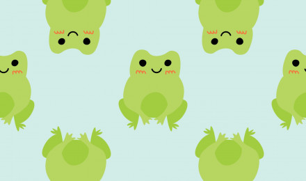 Cute smiling frogs with pink cheeks. Enamored green toads. Vector animal characters seamless pattern of amphibian toad drawing.Childish design for baby clothes, bedding, textiles, print, wallpaper