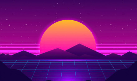 Synthwave Sun Mountains 4k 1440P Resolution HD 4k Wallpaper, Image, Background, Photo and Picture