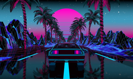 Synthwave Night Drive Wallpaper