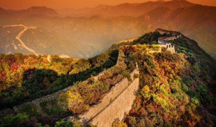 Great wall of China at dawn wallpaper. travel and world