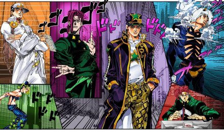 Jolyne Cujoh Jotaro Kujo Dio Brando Joseph Joestar Jonathan Joestar Giorno Giovanna HD JoJo's Bizarre Adventure Wallpaper