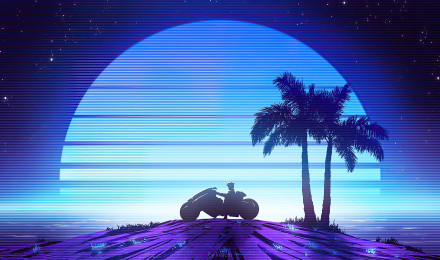 Riding To Synthwave Beach, HD Artist, 4k Wallpaper, Image, Background, Photo and Picture