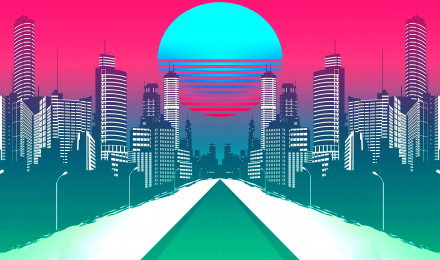 City Retrowave Synthwave Art Wallpaper, HD Artist 4K Wallpaper, Image and Background