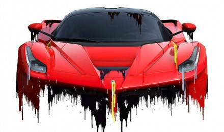 Awesome Ferrari LaFerrari Liquid Metal Art Digital Art by Forty and Deuce