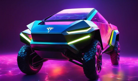 Futuristic Tesla Cybertruck Generated Artwork