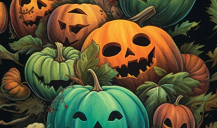 Colorful Jack O'Lantern Wallpaper Halloween Wallpaper