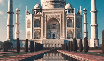 Taj Mahal Architectural Culture Landmark Background Wallpaper Image For Free Download