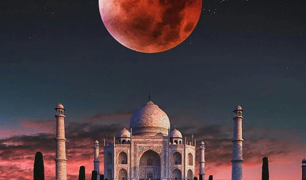 THE TAJ MAHAL, agra, cool, history, moon, night, pink taj mahal, place, HD phone wallpaper