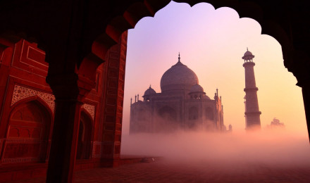 Taj Mahal at sunrise