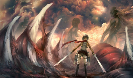 Download Attack on Titan Manga Girl, Attack, Titan, Manga, Young woman Wallpaper in 1440x900 Resolution