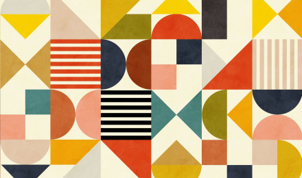 Bauhaus Wallpaper. Vibrant Geometric Design