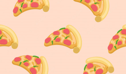 Premium Vector. Seamless pizza cartoon pattern