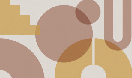 Beige Bauhaus Geometric Wallpaper Mural