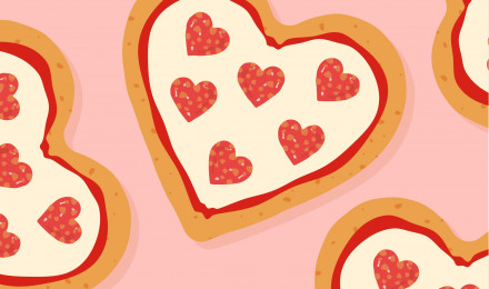 Heart Shaped Pizza February 2018 Calendar Wallpaper