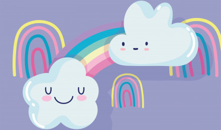 Cute rainbow wallpaper design