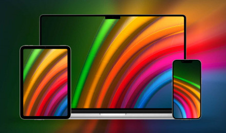 Apple Stage rainbow wallpaper: Download from Basic Apple Guy