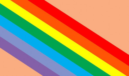 Pride Wallpaper Ideas for iPhones and Phones : Rainbow on Peach Backgroud